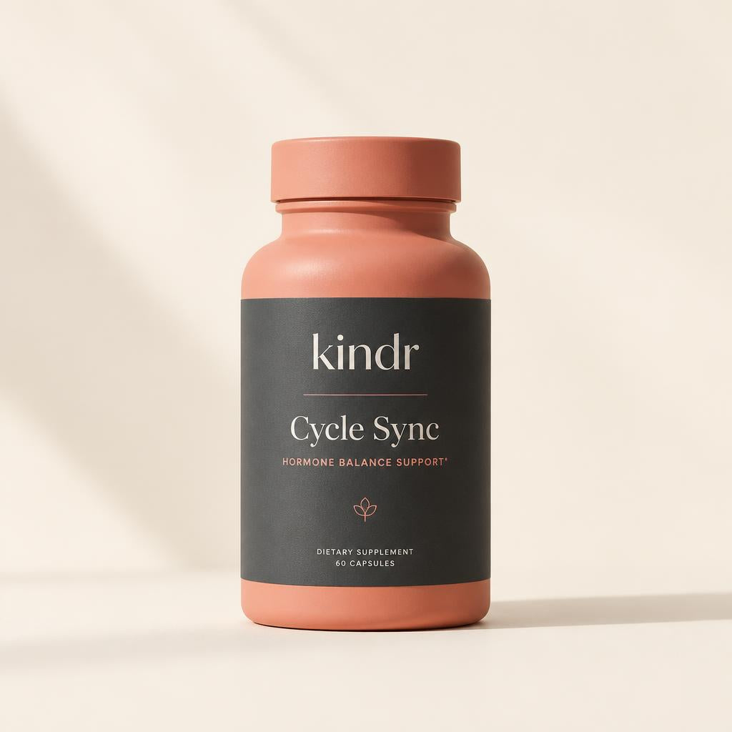 kindr Cycle Sync hormone balance supplement bottle